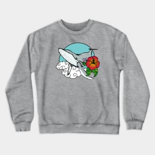 Whale with Flower Crewneck Sweatshirt